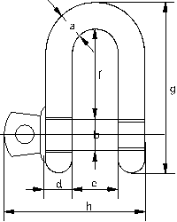 Схема 1 Прямая скоба Green Pin G-4151 с резьбовым штырем с буртиком (тип СА) 