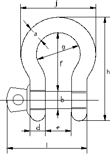 Схема Омегаобразной скобы с резьбовым штырем с буртиком (тип СИ)